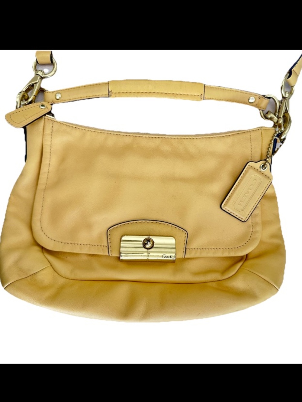 Coach Kristin Buttercup Yellow Shoulder Bag Detachable Adjustable Strap